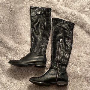 Ron White over the knee black leather boots Size 10 GUC